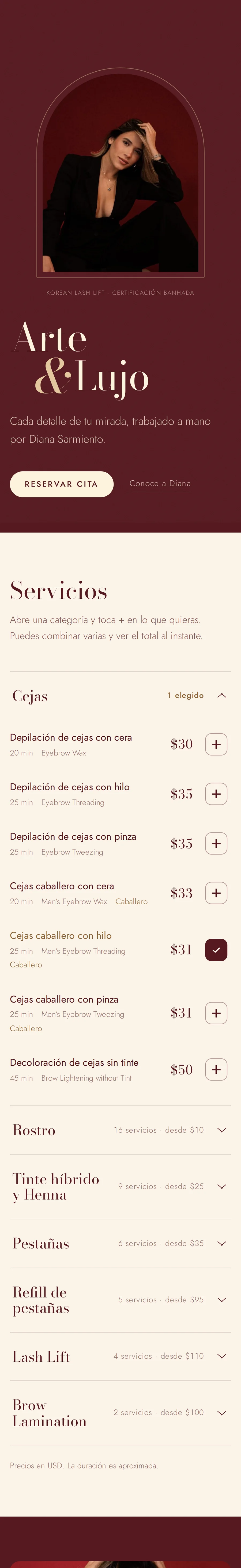 Sitio con reservas: I Brows