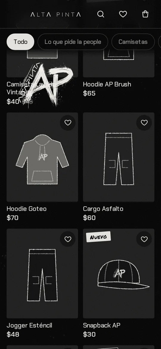 Productos del catálogo de Alta Pinta
