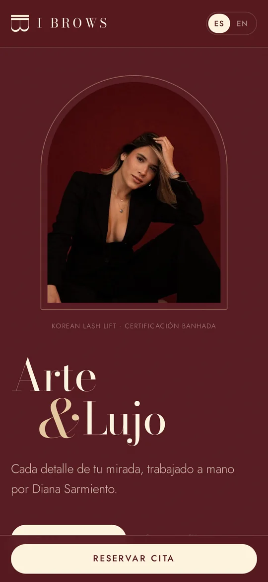 Portada de I Brows en el celular con el retrato en arco